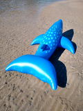 Classic 1990s inflatable blue whale ride-on