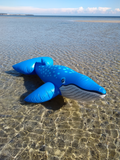 Classic 1990s inflatable blue whale ride-on