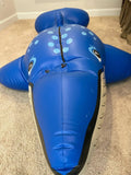 Inflatable blue whale suit